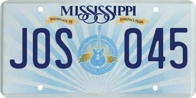 MS license plate JOS045