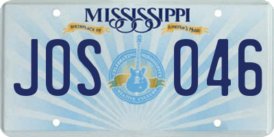 MS license plate JOS046