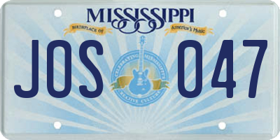 MS license plate JOS047