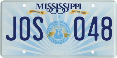 MS license plate JOS048