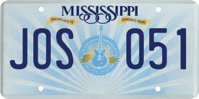 MS license plate JOS051