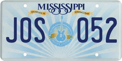 MS license plate JOS052