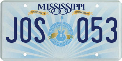 MS license plate JOS053