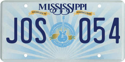 MS license plate JOS054