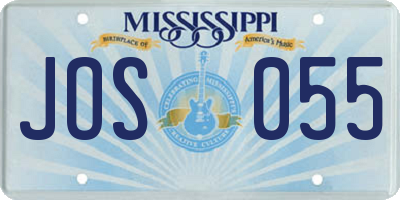 MS license plate JOS055