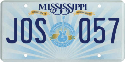 MS license plate JOS057