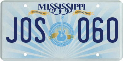 MS license plate JOS060