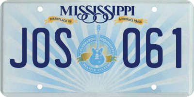 MS license plate JOS061