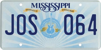 MS license plate JOS064