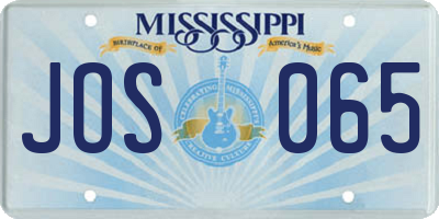 MS license plate JOS065