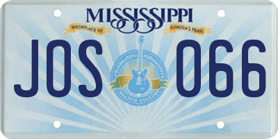 MS license plate JOS066