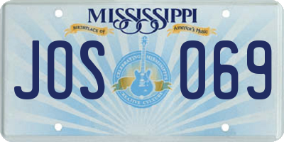 MS license plate JOS069