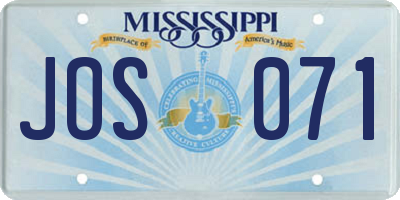 MS license plate JOS071