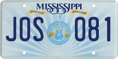 MS license plate JOS081