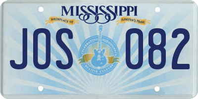 MS license plate JOS082