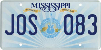 MS license plate JOS083