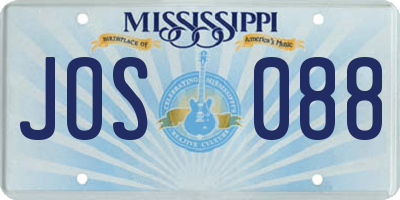 MS license plate JOS088