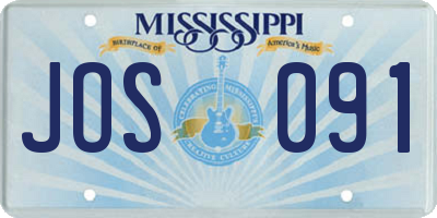 MS license plate JOS091