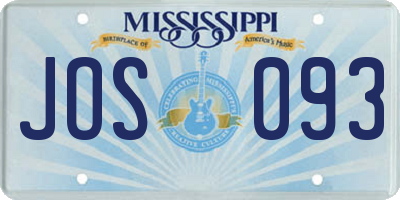 MS license plate JOS093