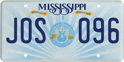 MS license plate JOS096