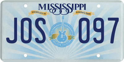MS license plate JOS097