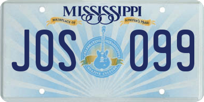 MS license plate JOS099