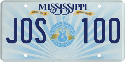 MS license plate JOS100