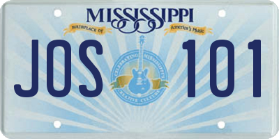 MS license plate JOS101