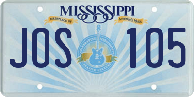 MS license plate JOS105