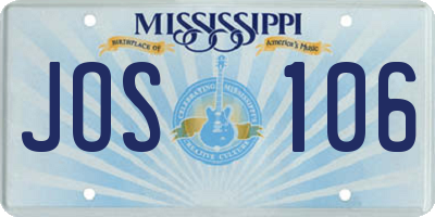 MS license plate JOS106