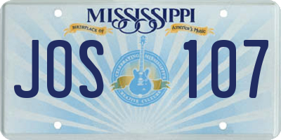 MS license plate JOS107