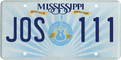 MS license plate JOS111