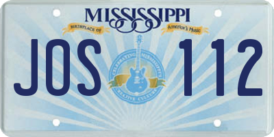 MS license plate JOS112