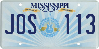 MS license plate JOS113