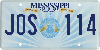 MS license plate JOS114