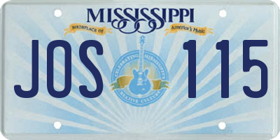 MS license plate JOS115