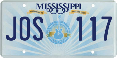 MS license plate JOS117