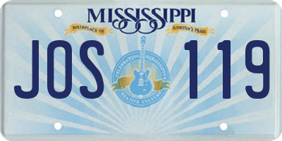 MS license plate JOS119