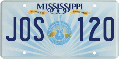 MS license plate JOS120