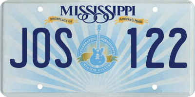 MS license plate JOS122