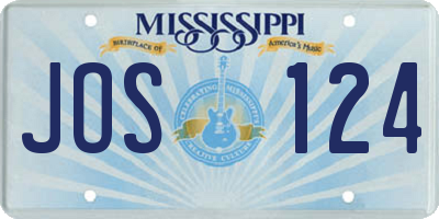 MS license plate JOS124