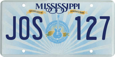 MS license plate JOS127