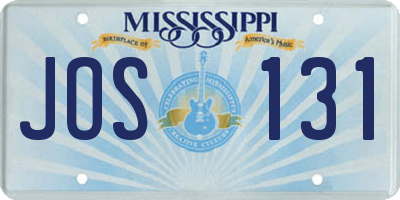 MS license plate JOS131