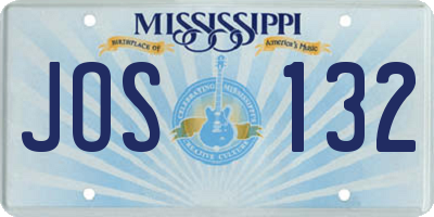 MS license plate JOS132