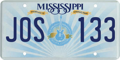 MS license plate JOS133