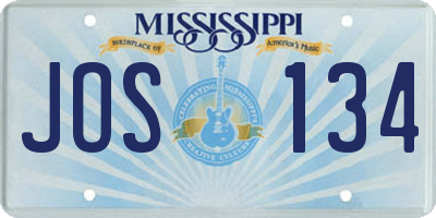 MS license plate JOS134