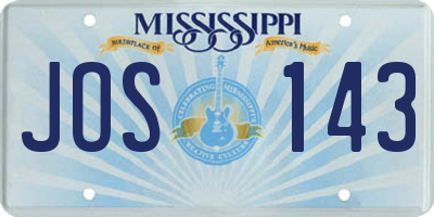 MS license plate JOS143