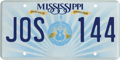MS license plate JOS144