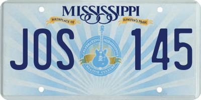 MS license plate JOS145