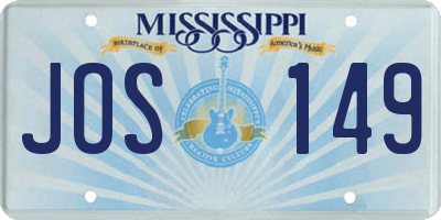 MS license plate JOS149